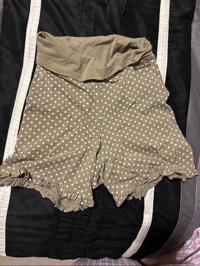 Matilda Jane Taupe Polka Dot High-Waist Ruffle Shorts